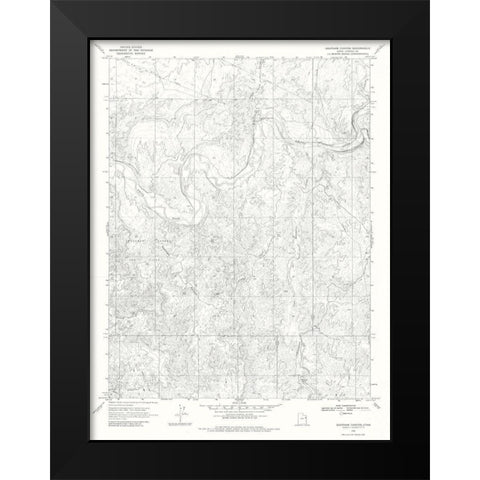 Southam Canyon Utah Quad - USGS 1968 Black Modern Wood Framed Art Print by USGS