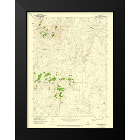 Sheeppen Creek Utah Quad - USGS 1969 Black Modern Wood Framed Art Print by USGS