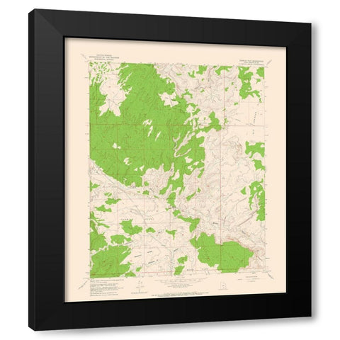 Tenmile Flat Utah Quad - USGS 1964 Black Modern Wood Framed Art Print with Double Matting by USGS