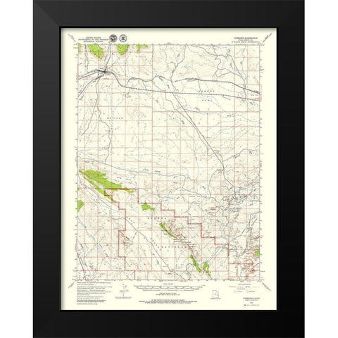 Thompson Utah Quad - USGS 1958 Black Modern Wood Framed Art Print by USGS