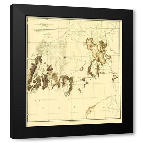 Utah Railroad Survey, Map 2 - Siebert 1855 Black Modern Wood Framed Art Print by Siebert