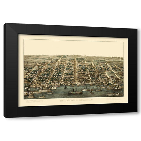Alexandria Virginia - 1863 Black Modern Wood Framed Art Print with Double Matting by Unknown