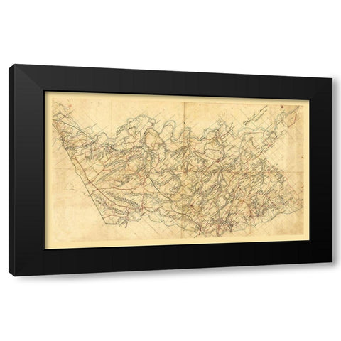 Hanover County Virginia - Strong 1860 Black Modern Wood Framed Art Print by Strong