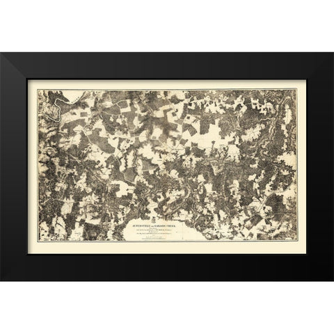 Jetersville Salilors Creek Virginia - Michler 1864 Black Modern Wood Framed Art Print by Michler