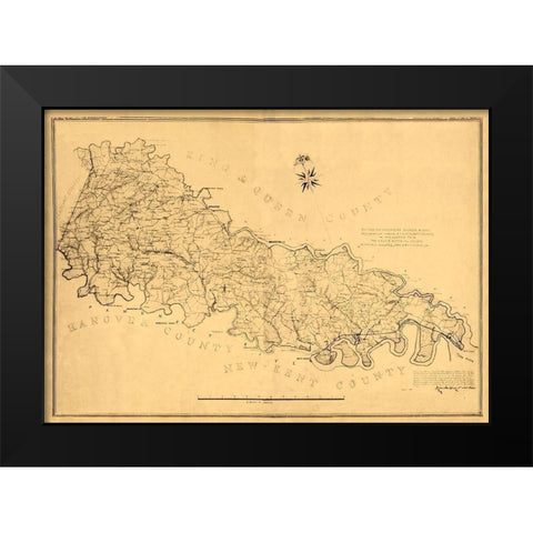 King William County Virginia - Gilmer 1865 Black Modern Wood Framed Art Print by Gilmer