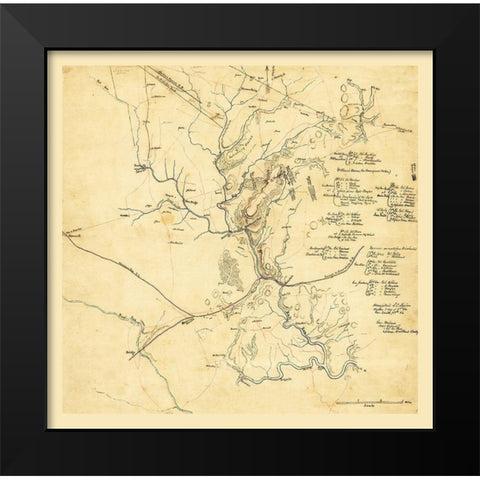 Manassas Virginia - 1861 Black Modern Wood Framed Art Print by Unknown