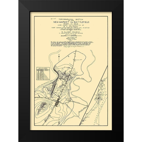 New Market Virginia - Colonna 1864 Black Modern Wood Framed Art Print by Colonna