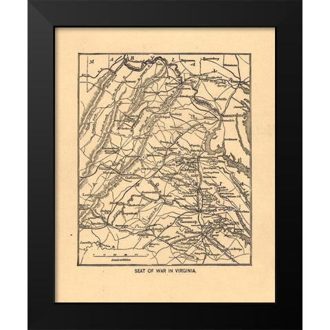 Seat of War Virginia 1865 Black Modern Wood Framed Art Print by Unknown