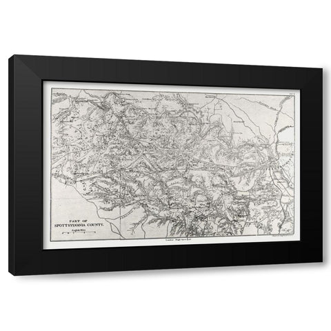 Spotsylvania County Virginia - Stanford 1860 Black Modern Wood Framed Art Print with Double Matting by Stanford
