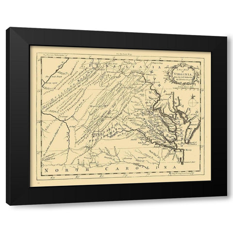 Virginia - 1761 Black Modern Wood Framed Art Print with Double Matting by Kitchin