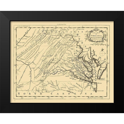 Virginia - 1761 Black Modern Wood Framed Art Print by Kitchin