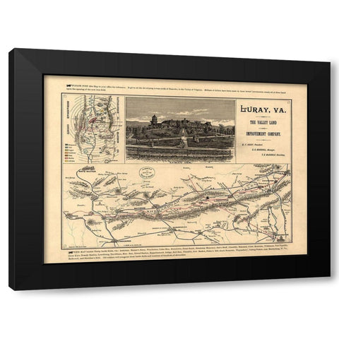 Valley of Virginia - 1890 Black Modern Wood Framed Art Print with Double Matting by Unknown