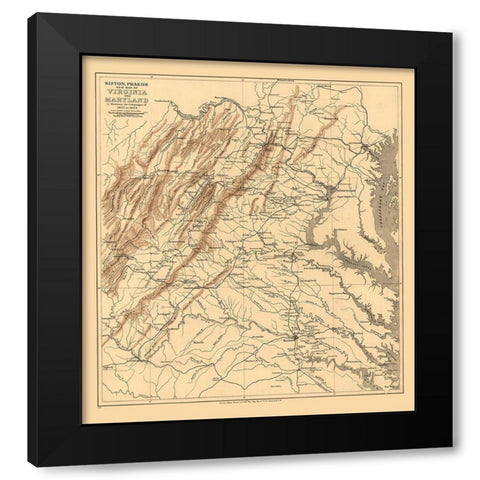 Virginia Maryland - Sifton 1912 Black Modern Wood Framed Art Print with Double Matting by Sifton