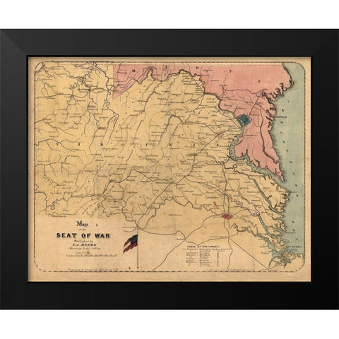 Virginia Maryland - Grant 1861 Black Modern Wood Framed Art Print by Grant