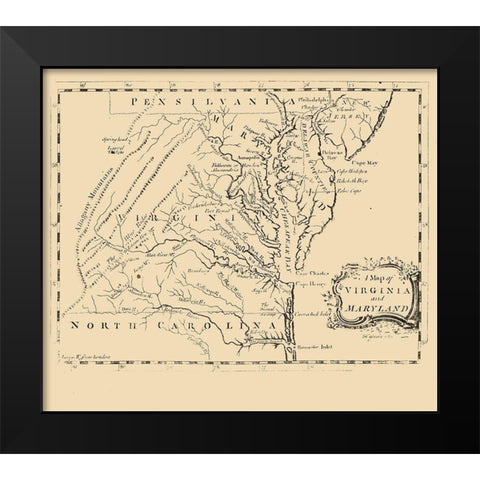 Virginia Maryland - Gavin 1767 Black Modern Wood Framed Art Print by Gavin
