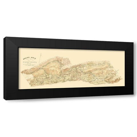 Wythe County North Virginia - Matthews 1860 Black Modern Wood Framed Art Print with Double Matting by Matthews