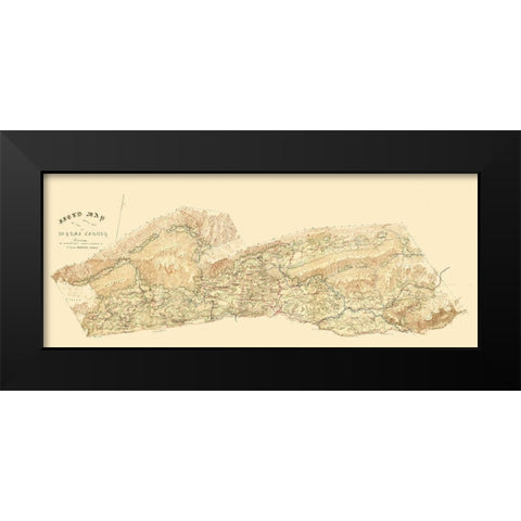 Wythe County North Virginia - Matthews 1860 Black Modern Wood Framed Art Print by Matthews