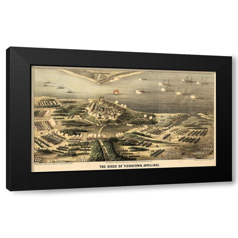Yorktown Virginia - Worest 1862 Black Modern Wood Framed Art Print with Double Matting by Worest