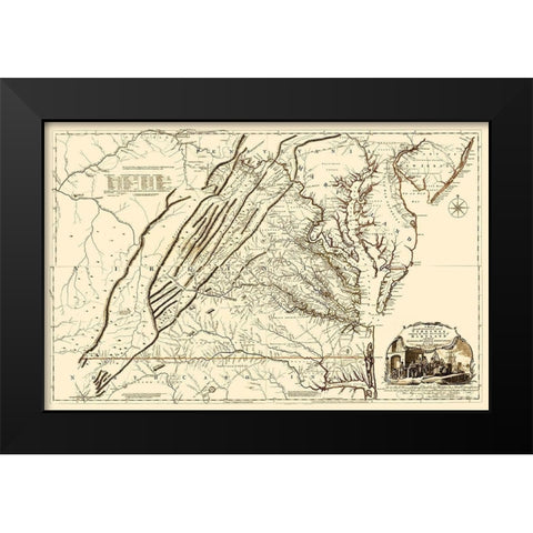 Virginia, Maryland - Jefferys 1751 Black Modern Wood Framed Art Print by Jefferys