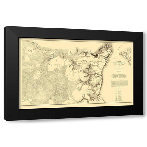 Yorktown Siege Virginia - Labbot 1862 Black Modern Wood Framed Art Print with Double Matting by Labbot
