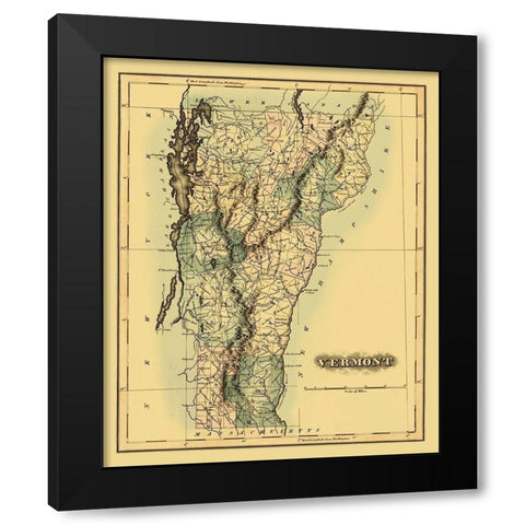 Vermont - 1870 Black Modern Wood Framed Art Print by Unknown