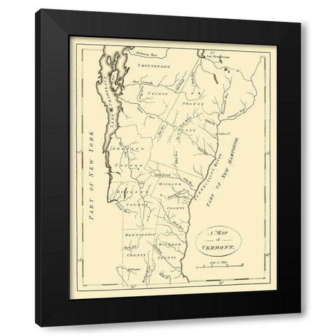 Vermont - Stockdale 1794 Black Modern Wood Framed Art Print with Double Matting by Stockdale