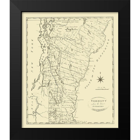 Vermont - Reid 1796 Black Modern Wood Framed Art Print by Reid