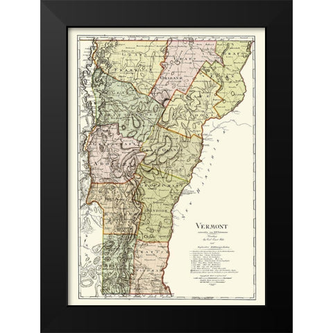 Vermont - Bohn 1796 Black Modern Wood Framed Art Print by Bohn