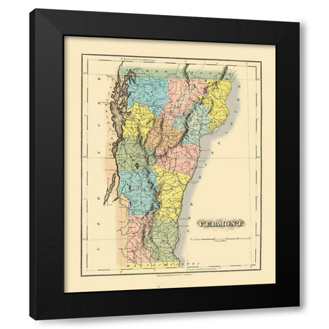 Vermont - Lucas 1822 Black Modern Wood Framed Art Print with Double Matting by Lucas