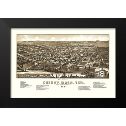 Cheney Washington - Wellge 1884 Black Modern Wood Framed Art Print by Wellge
