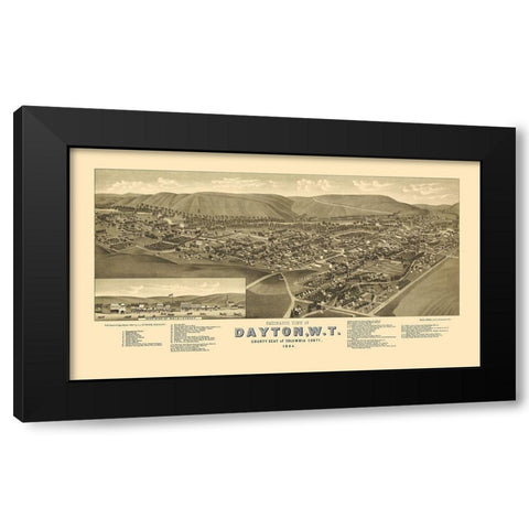 Dayton Washington - Stoner 1884 Black Modern Wood Framed Art Print with Double Matting by Stoner