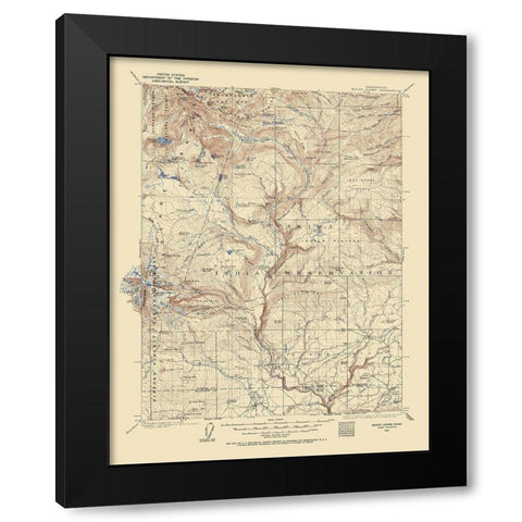 Mt Adams Washington Quad - USGS 1904 Black Modern Wood Framed Art Print with Double Matting by USGS