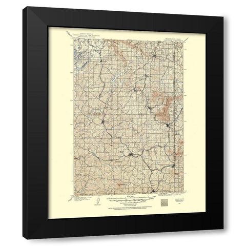 Oakesdale Washington Idaho Quad - USGS 1903 Black Modern Wood Framed Art Print with Double Matting by USGS