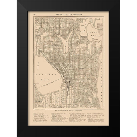 Seattle  Washington  - Reynold 1921 Black Modern Wood Framed Art Print by Reynold