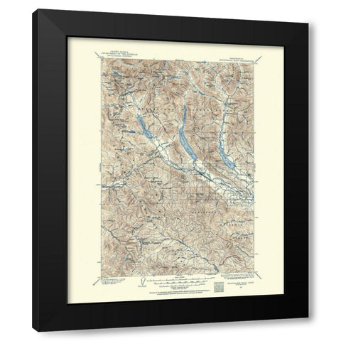 Snoqualmie Pass Washington Quad - USGS 1901 Black Modern Wood Framed Art Print with Double Matting by USGS