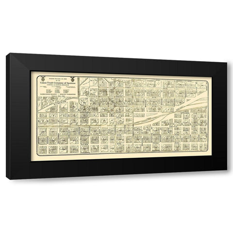 Spokane Washington Landowner - Davis 1908 Black Modern Wood Framed Art Print with Double Matting by Davis