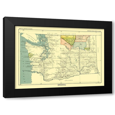 Washington - Hoen 1896 Black Modern Wood Framed Art Print with Double Matting by Hoen