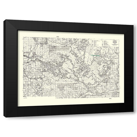 Wind River Washington Quad - USDA 1972 Black Modern Wood Framed Art Print by USDA