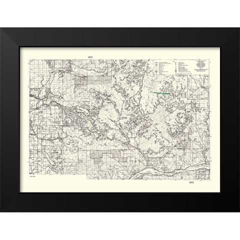 Wind River Washington Quad - USDA 1972 Black Modern Wood Framed Art Print by USDA