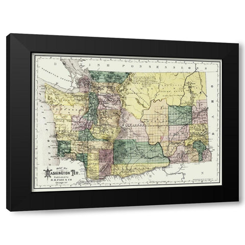 Washington Territory - Olympia - Page 1886 Black Modern Wood Framed Art Print with Double Matting by Page