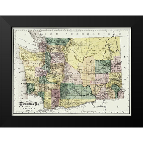 Washington Territory - Olympia - Page 1886 Black Modern Wood Framed Art Print by Page