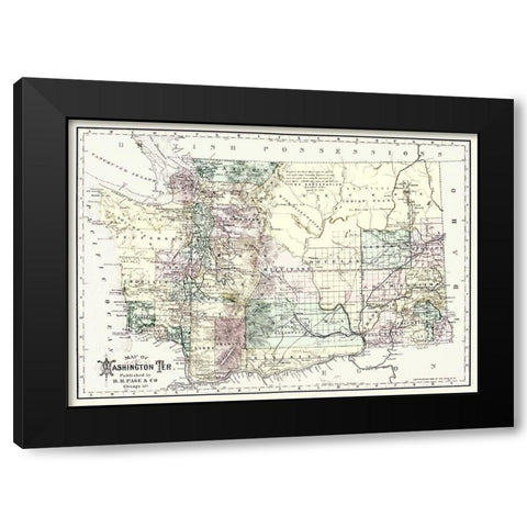Washington Territory - Page 1883 Black Modern Wood Framed Art Print with Double Matting by Page