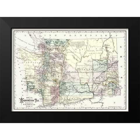 Washington Territory - Page 1883 Black Modern Wood Framed Art Print by Page