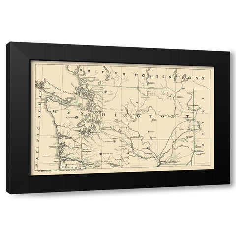 Washington - Brown 1865 Black Modern Wood Framed Art Print with Double Matting by Brown