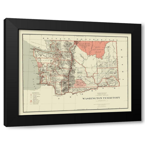 Washington - Williamson 1879 Black Modern Wood Framed Art Print by Williamson