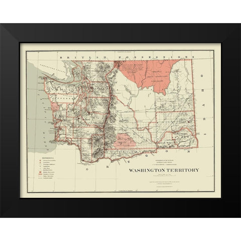 Washington - Williamson 1879 Black Modern Wood Framed Art Print by Williamson