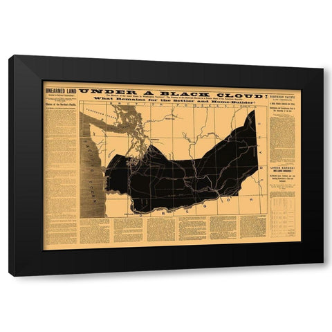 Washington, Problems with Land Grant 1883 Black Modern Wood Framed Art Print with Double Matting by Interior Dept