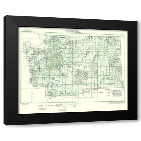 Washington Washington Quad - USGS 1965 Black Modern Wood Framed Art Print with Double Matting by USGS