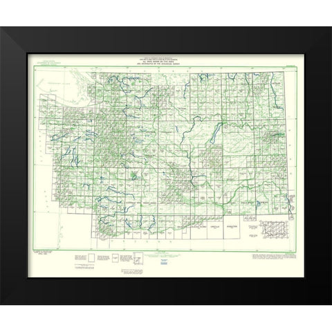 Washington Washington Quad - USGS 1965 Black Modern Wood Framed Art Print by USGS