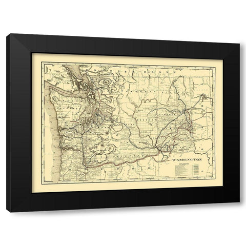 Washington -1896 Black Modern Wood Framed Art Print with Double Matting by Unknown